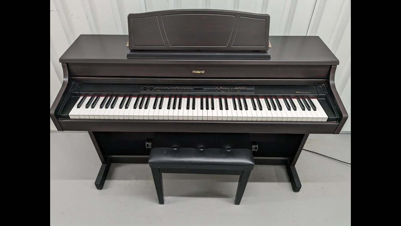 Roland HP7 digital piano and stool in dark rosewood finish stock