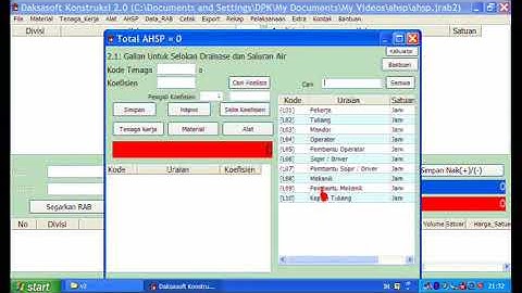 Tutorial cara membuat AHSP di aplikasi Daksasoft Konstruksi