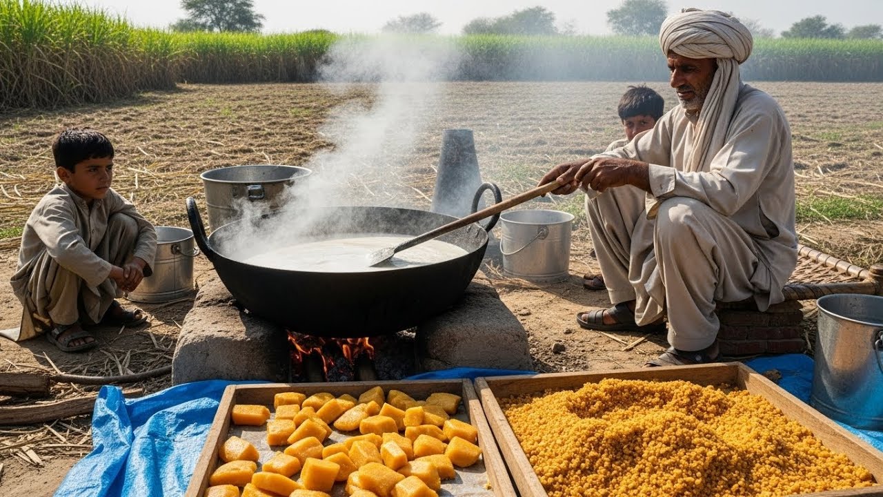 🔥PURE DESI GUR MAKING IN DG KHAN PAKISTAN | REAL VILLAGE PROCESS