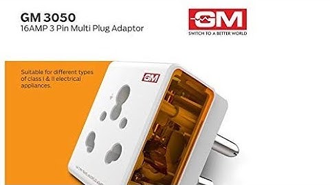 GM 3050 16 AMP 3 Pin Multi Plug Travel Adaptor