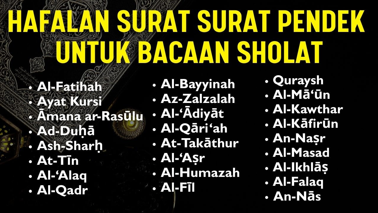 Hafalan surat surat pendek Al Quran untuk bacaan sholat | Ismail Al Qadi