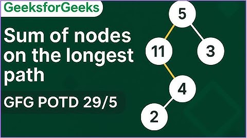 Sum of nodes on the longest path | GFG POTD | Binary Trees | Medium Problem