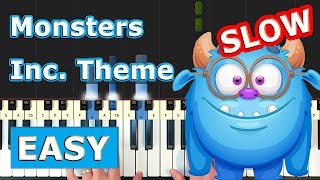 Monsters Inc. Theme - Slow Piano Tutorial Easy