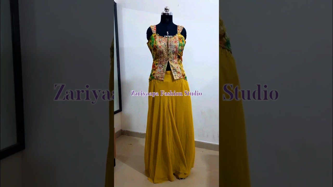 Sleeveless top with palazzo pant design 👌 