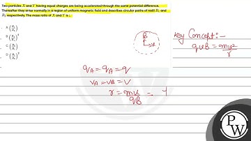 Two particles    X    and    Y    having equal charges are being accelerated through the same po....