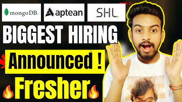 Mongodb, Aptean, SHL Biggest Hiring ! OFF Campus Drive For 2027, 2026, 2025 Batch | Fresher