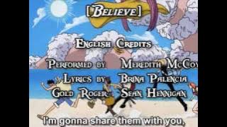 One Piece OP 02 - Believe (FUNimation English Dub, Sung by Meredith McCoy, Subtitled)