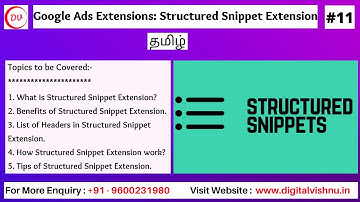 Structured Snippet Google Ads Extensions in Tamil | How to Create Structured Snippet Extension