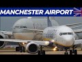 Manchester airport live      thrilling  closeup arrivals        tue 14th may 24