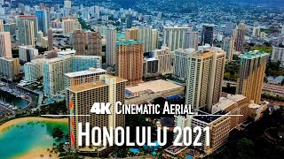HONOLULU 🇺🇸 Aerial Drone 4K | HAWAII Oahu United States USA