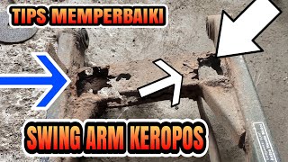 REPAIRING A SWING ARM / fixing a super rusty motorcycle swing arm!?!
