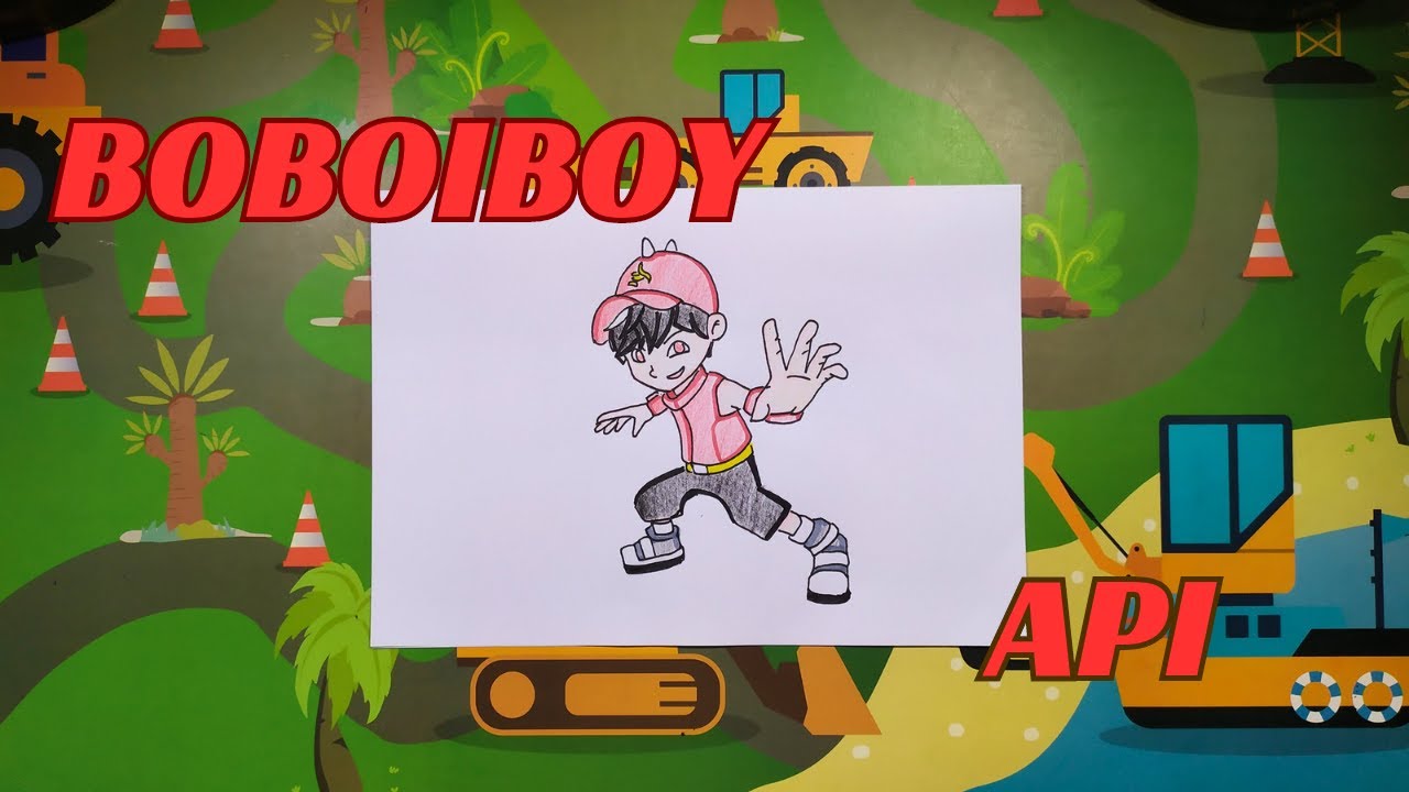 Menggambar Boboiboy Api, Drawing Boboiboy Api - YouTube