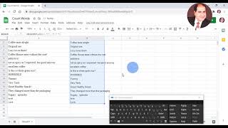 كيفية حساب عدد الكلمات وعدد تكرارها  باستخدام الدوال المتواجدة فى جوجل شيت فقط