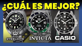 #26 Cuál es Mejor Diver Económico?  Invicta 29177  SteelDive SD1970  Casio MDV106 Reloj de buceo