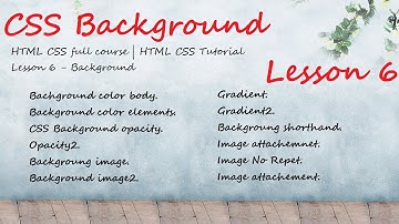 HTML CSS full course | HTML CSS Tutorial Lesson 6 - Background "LearnWebDesign with @Google."