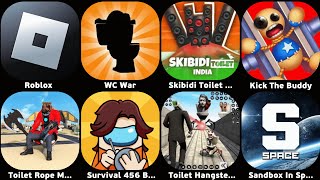 Skibidi Toilet India,Roblox,WC War,Kick The Buddy,Sandbox In Space,Toilet Rope Monster Game 3D screenshot 4