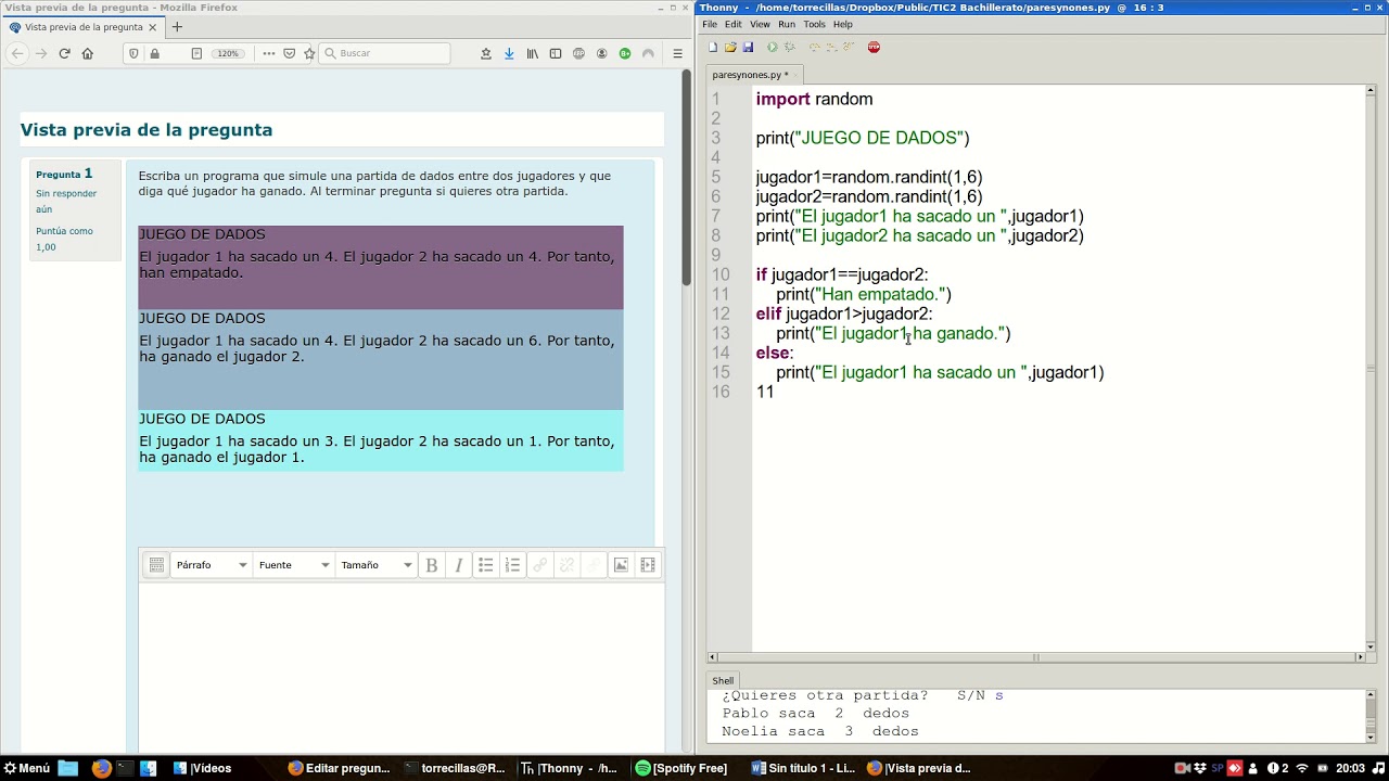 Python. Juego de los dados - YouTube