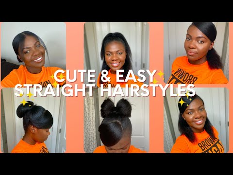 Cute Flat Iron Straight Hairstyles for Black Hair Textures