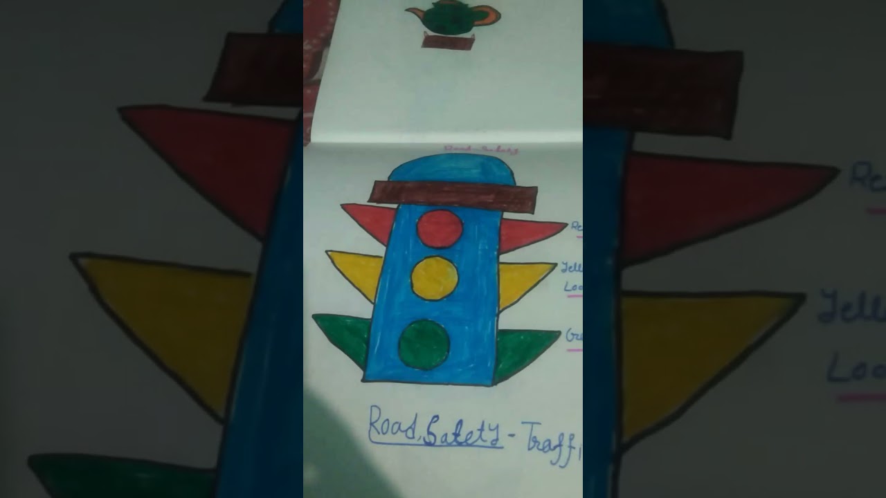 easy drawing of traffic light