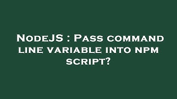 NodeJS : Pass command line variable into npm script?