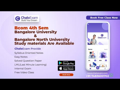 Bangalore University and Bangalore North University 4th Sem BCOM Study Materials Are Available now - video from ChaloExam