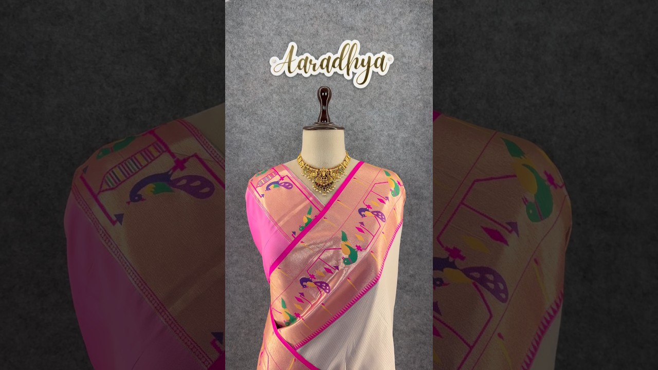 Banarsai Peacock & Parrot Weaving Paithani Saree