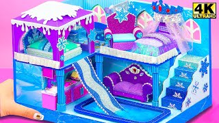 Make Mini Frozen Mansion with 2 Queen Bedroom + Water Slide and Pool for Two ❄️ Diy Miniature House