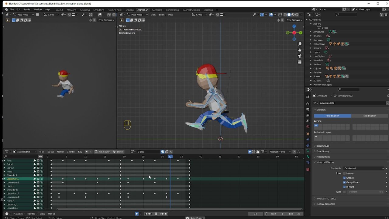 Creating an animation Blender for export to Unity - YouTube