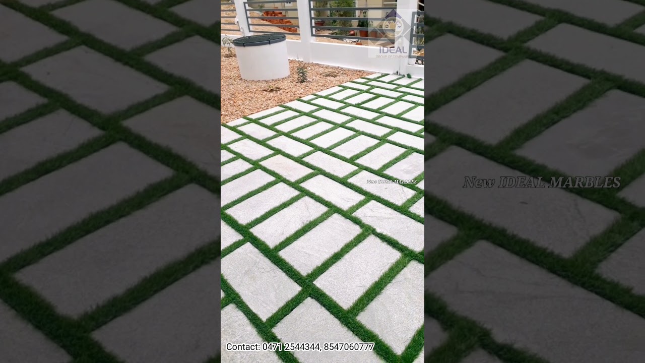 Bangalore stone paving with artificial grass naturalpavingstones 