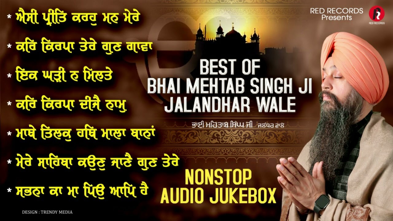 Best Of Bhai Mehtab Singh Ji Jalandhar Wale  Nonstop Audio Jukebox  RedRecordsGurbani   Shabads