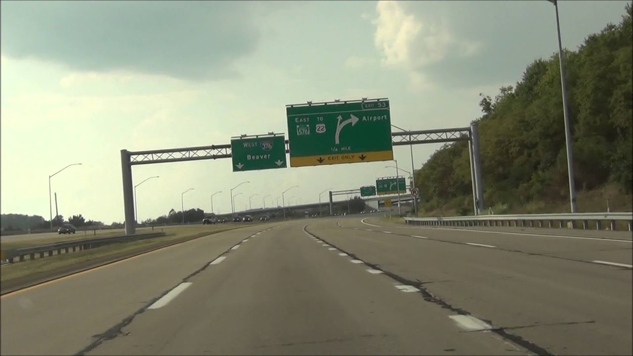 Pennsylvania Interstate 376 West Mile Marker 60 to 50 (9/5/15
