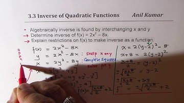 Quadratic Inverse Function Test Communication MCR3U