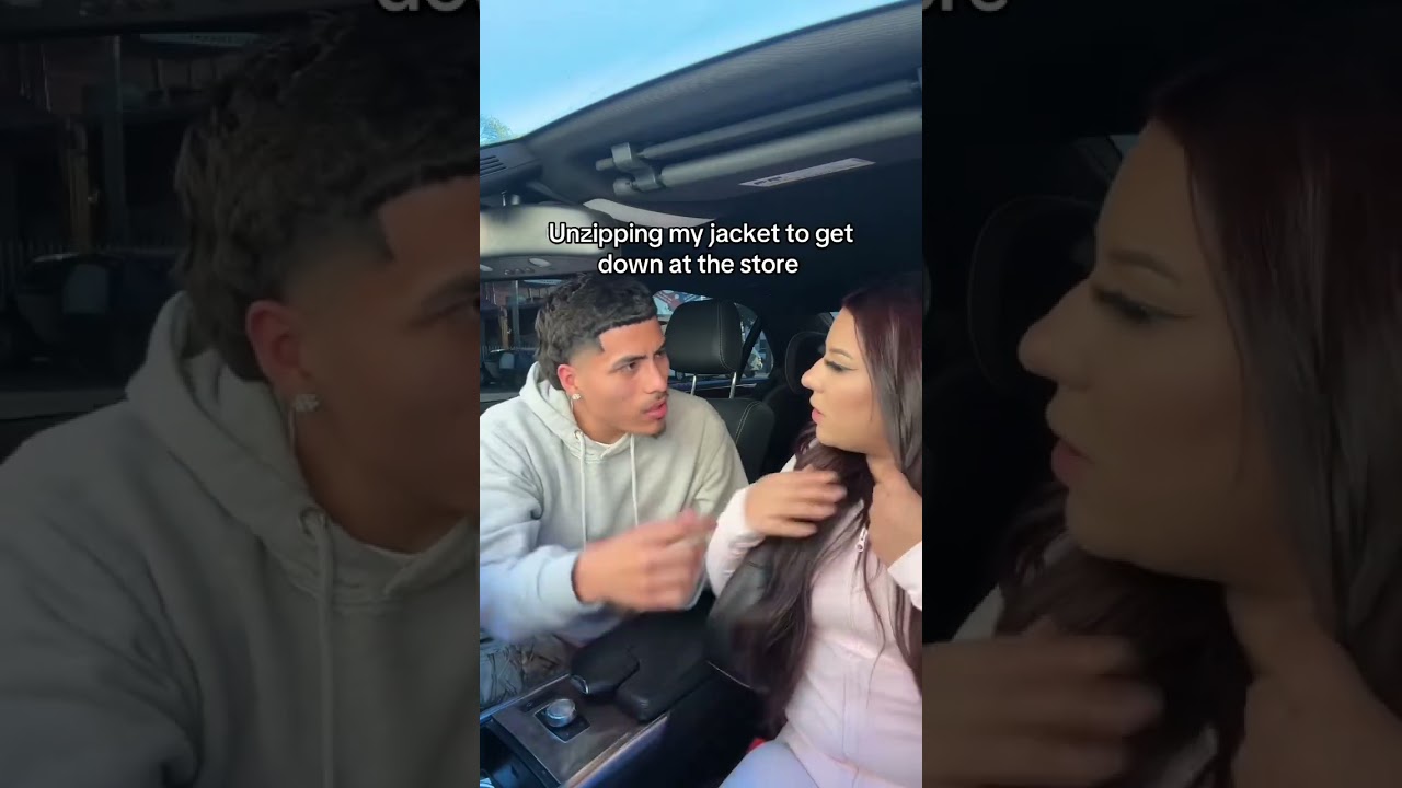 Unzipping my jacket to see what my boyfriend does 