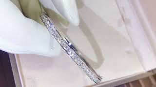 AES TB YS976G Channel Set Lab Grown Diamond Tennis Bracelet 18K White Gold