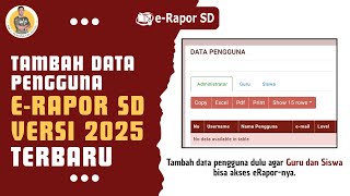 How to Add Admin Users & Generate Teacher/Student Users in the Latest 2025 Version of eRapor SD |...