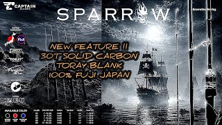 CAPTAIN SPARROW NEW SPINNING ROD GALATAMA SERIES FUJI GUIDE 100% ORI JAPAN 30T TORAY BLANK
