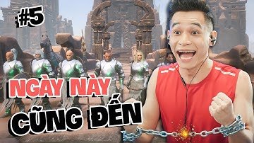 (Conan Exiles 2025 #5 - END) Trưởng làng Độ Mixi cùng dân làng Đầu Xuôi phá bỏ xiềng xích nô lệ.