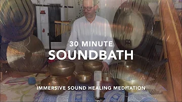 30 Minute Soundbath | Immersive Sound Healing Experience | Gongs, Singing Bowls, Waterfall Shaker