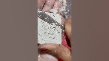 White shale stone cleaning ✨ || #asmr #satisfying #clay #shorts #chalkasmr #homemade #wet #crushing