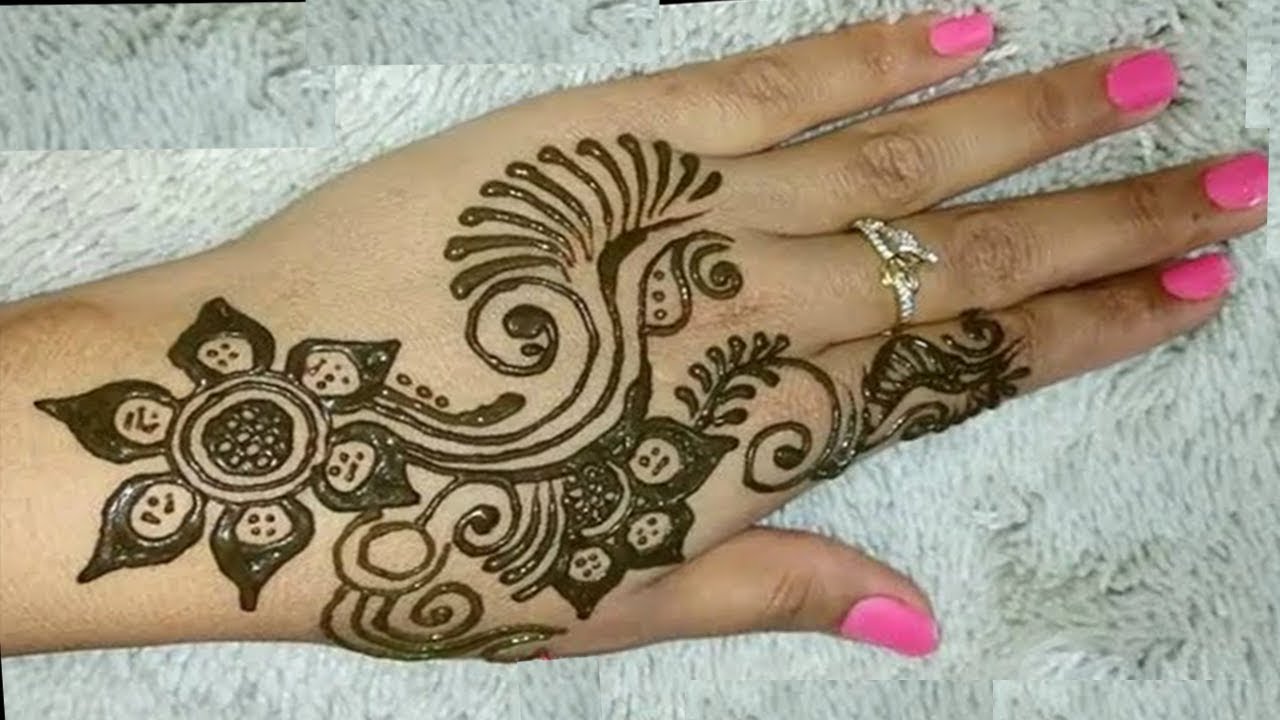 Simple Flower Mehndi Design Back Hand Henna Tutorial Youtube