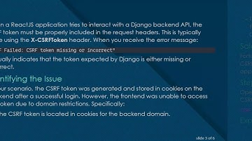 Resolving CSRF Failed: CSRF token missing or incorrect Error in Django API with ReactJS