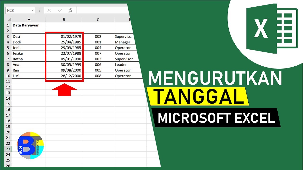 Cara mengurutkan data berdasarkan tanggal di excel belajar excel