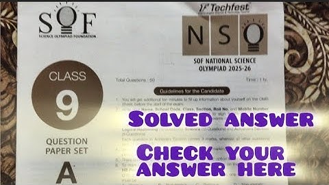 NSO Class9 Set A Solution 2025/Check your answer here /Full solution #priviousyearquestionpaper #nso