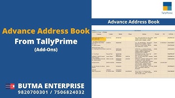 ADVANCE ADDRESS BOOK IN TALLY PRIME