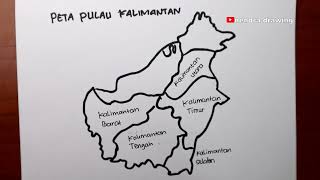 menggambar peta pulau kalimantan