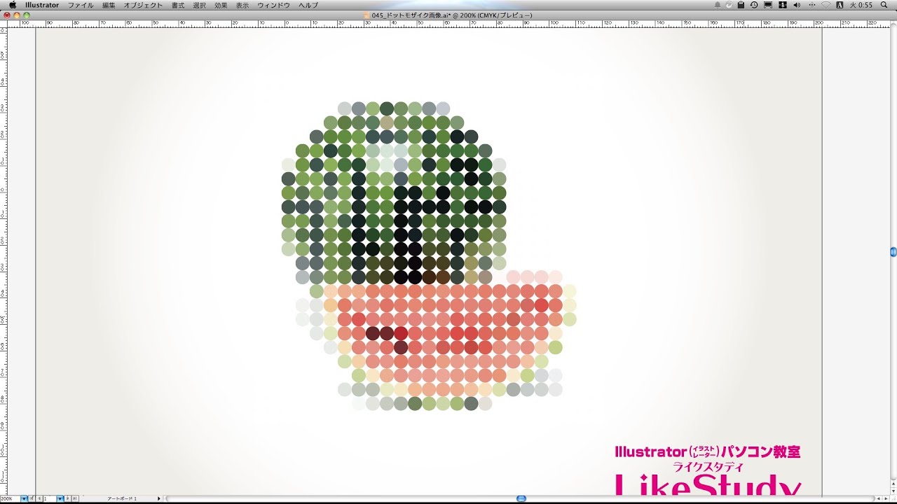 ドットモザイク画像 Illustrator Tutorial チュートリアル Youtube