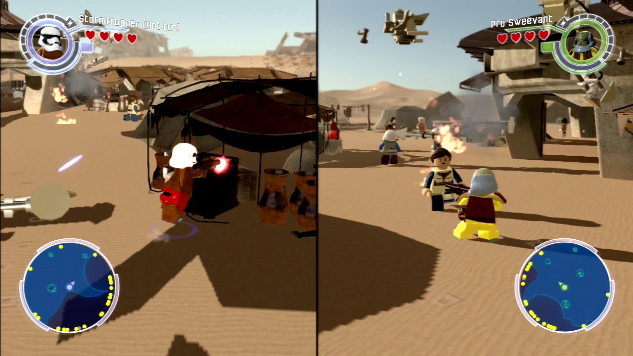 Stormtrooper (Hot tub) vs. Pru Sweevant on Jakku in Lego Star Wars: The Force Awakens
