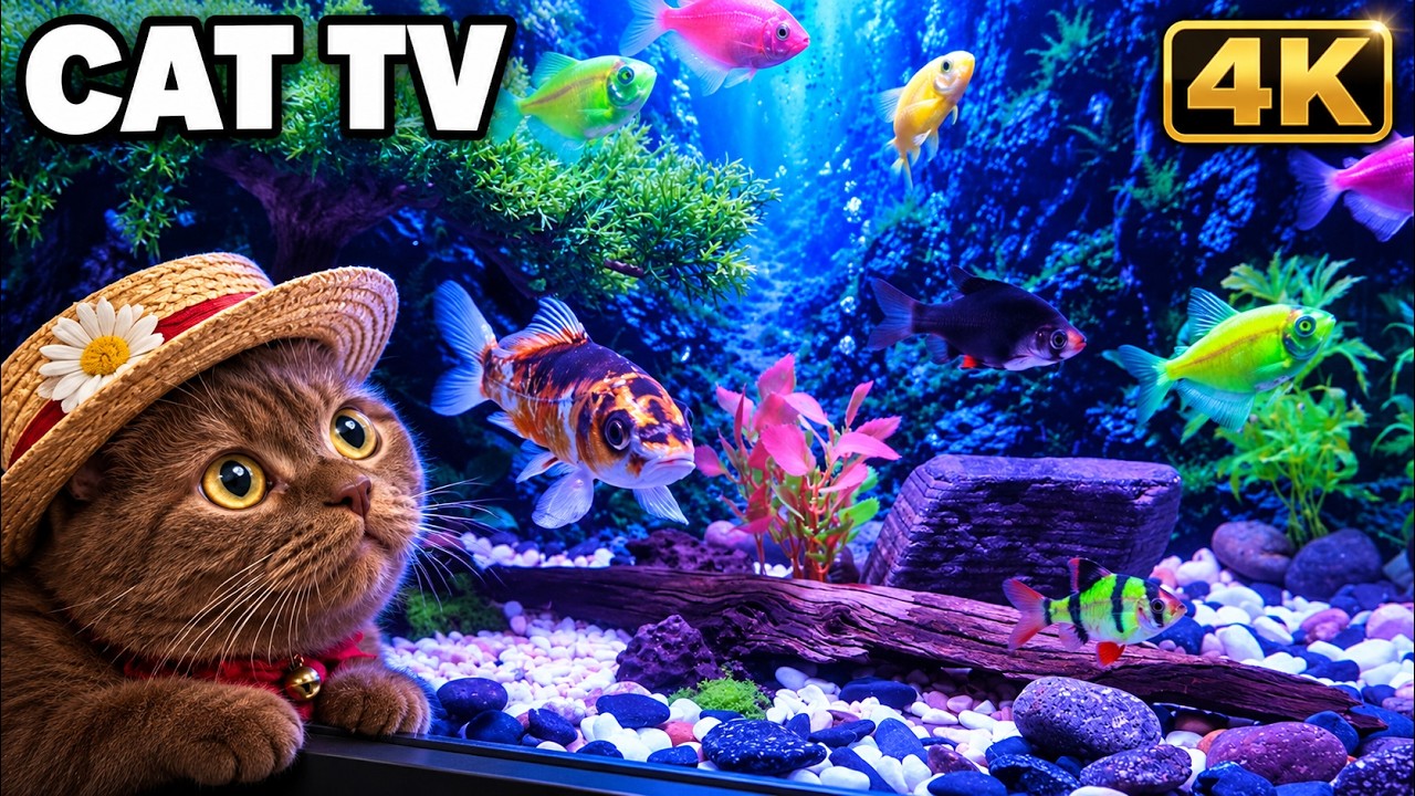 Real Aquarium for Cats: 4K Fish Tank Screen (No Music) - YouTube