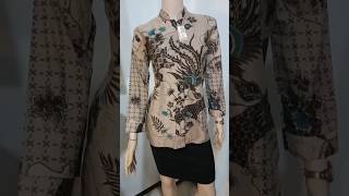 blouse batik manuk krem original arta batik super baju batik busui kancing depan promo 7.7 23 atasan batik kekinian
