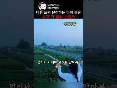 대형 트럭 운전하는 아빠 울린 육교 위 딸의 손인사 thumbnail